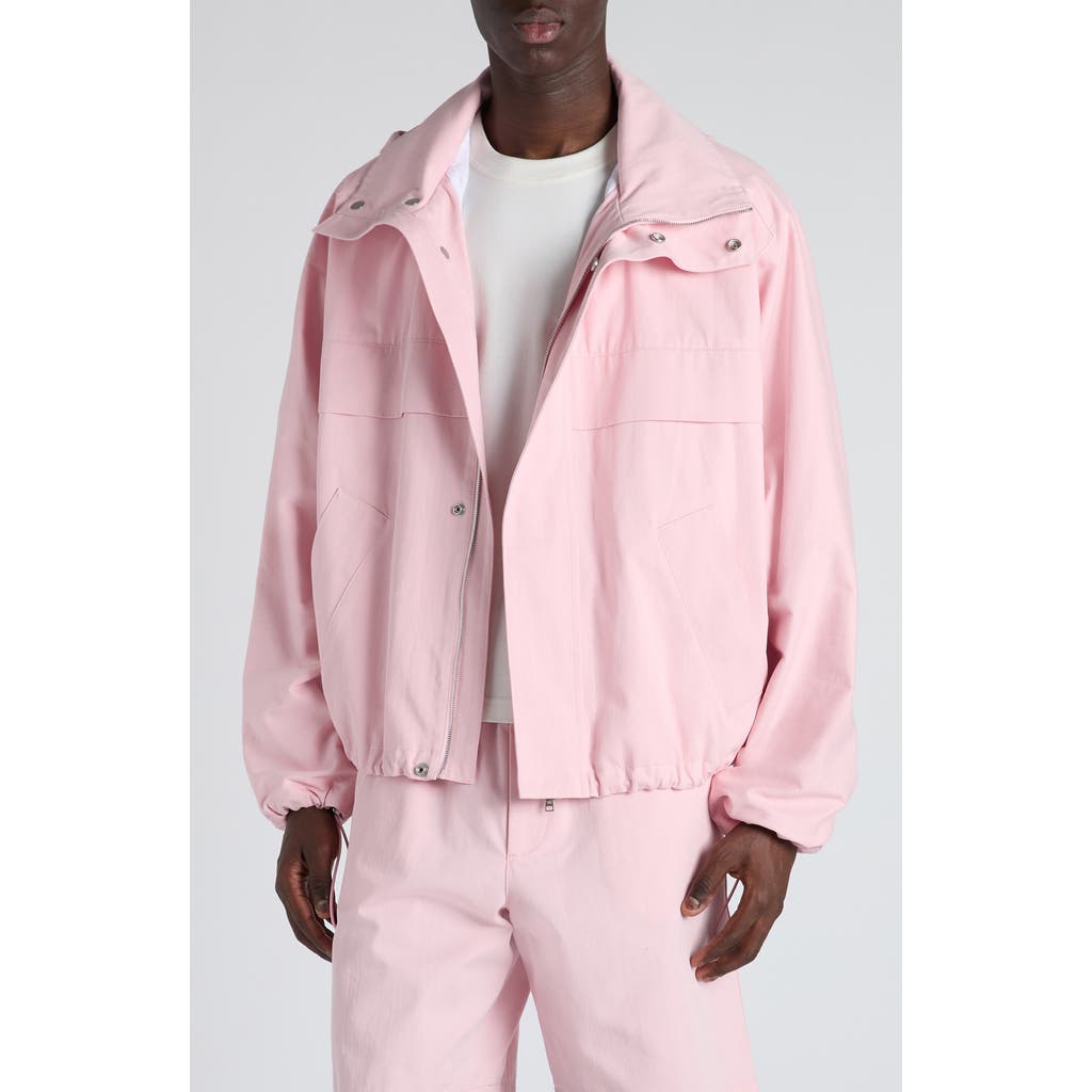 Bottega Veneta Cotton Twill Blouson Jacket With Packable Hood In Pink