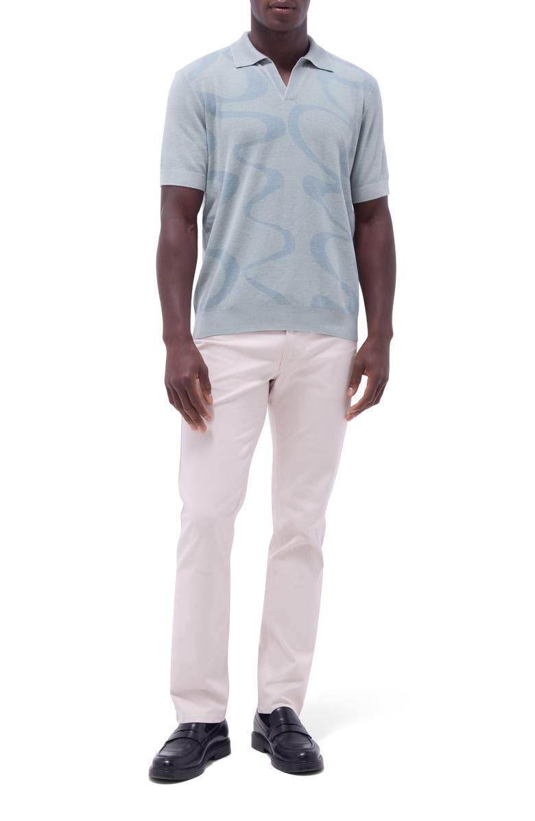 Bugatchi Johnny Collar Cotton & Silk Polo Sweater, Alternate, color, Mint