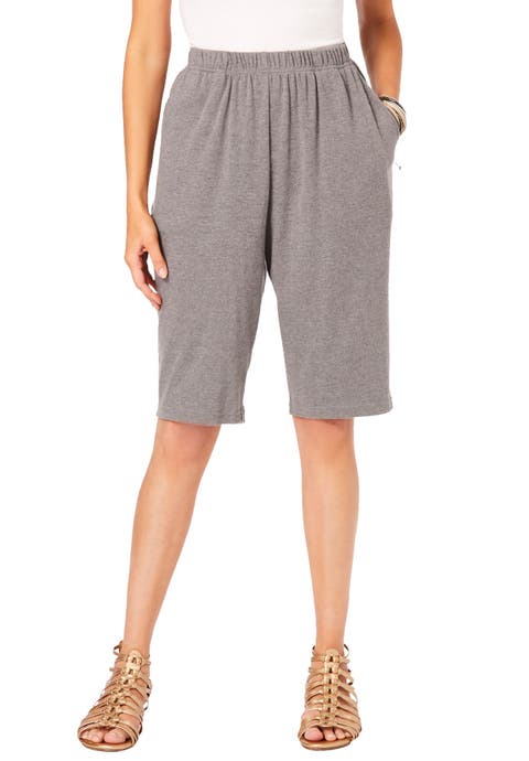 Plus Size Soft Knit Pull On Bermuda Short