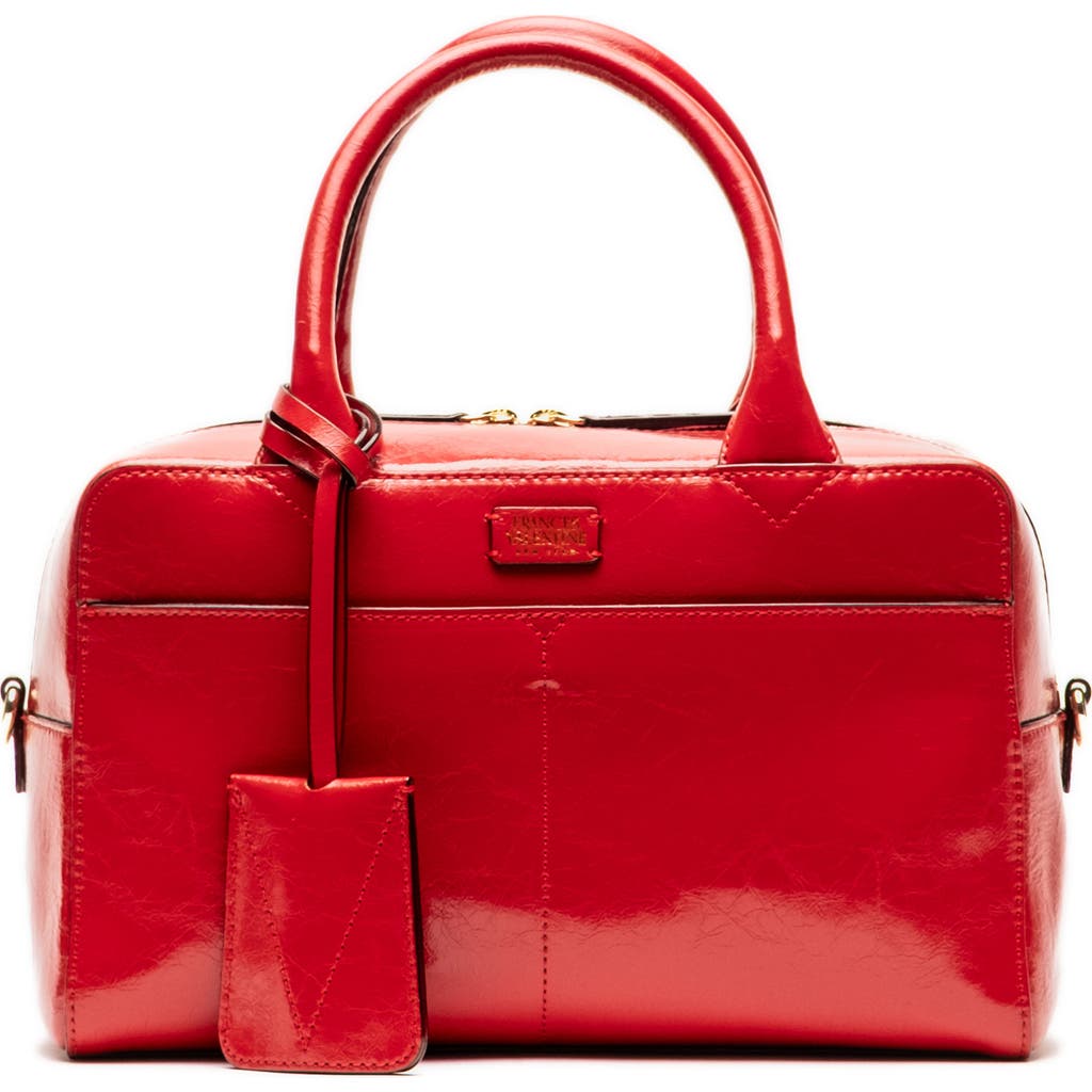 Frances Valentine Bunny Crinkle Leather Satchel In Red