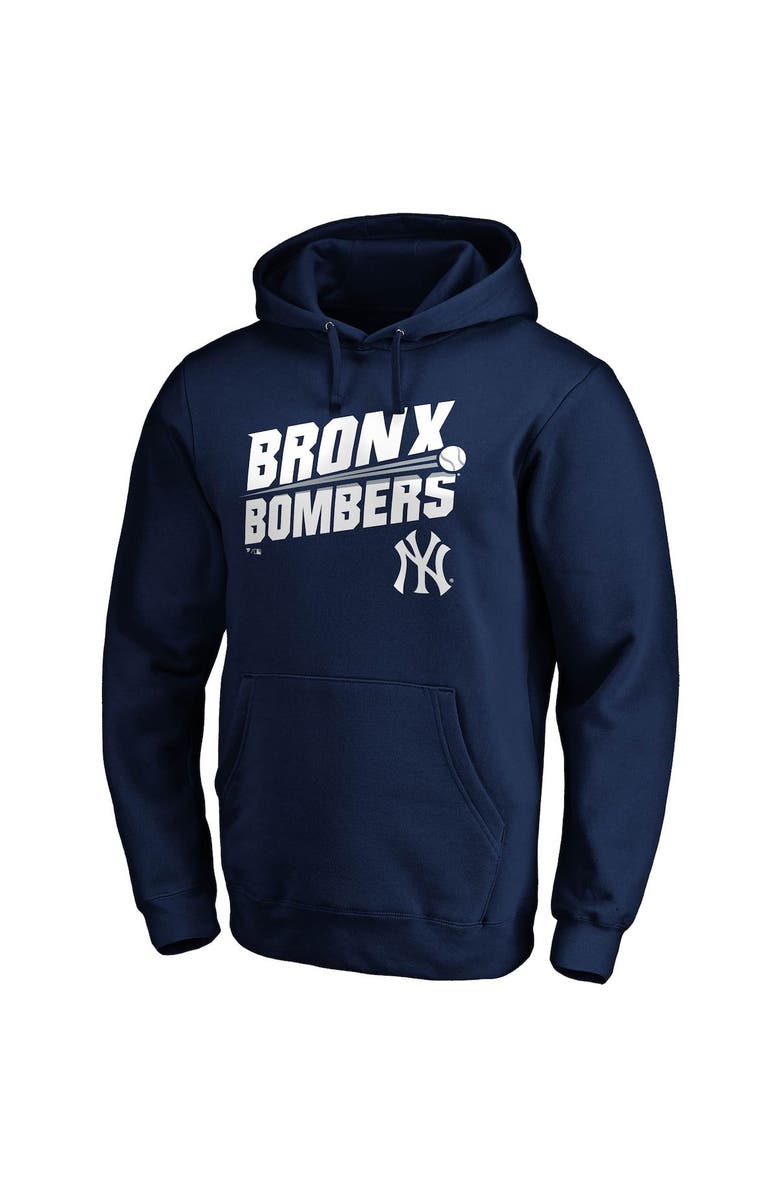FANATICS Men's Fanatics Branded Navy New York Yankees Hometown Bronx Bombers Fitted Pullover Hoodie, Alternate, color,