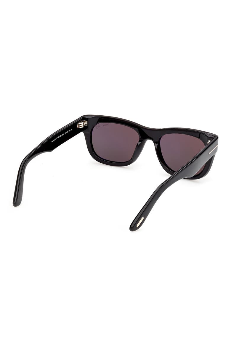 54mm Square Sunglasses, Alternate, color, SHINY BLACK / SMOKE