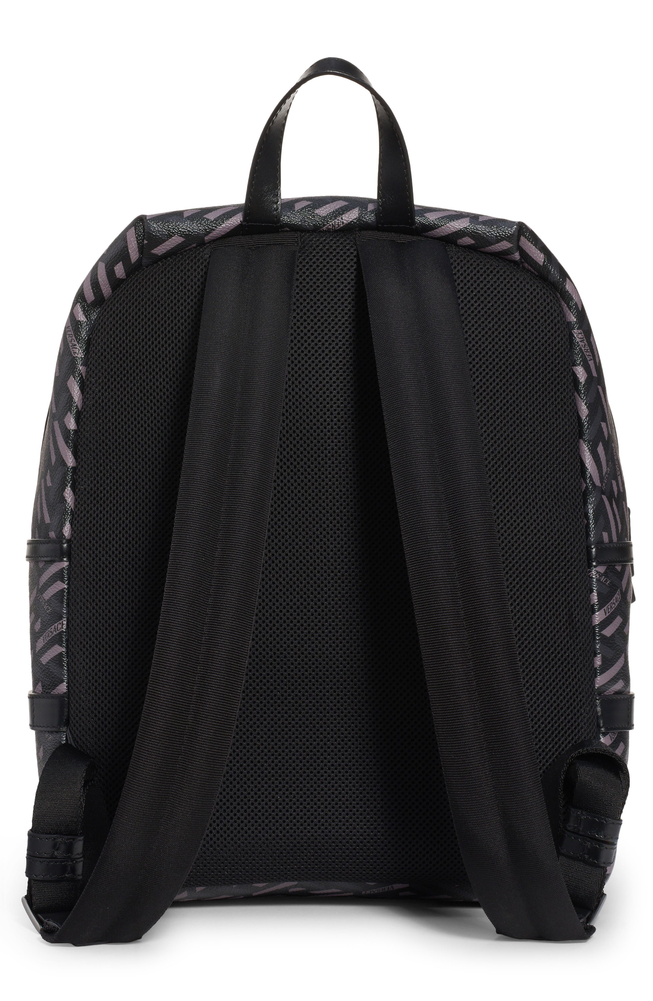 Versace Greca Print Love Medusa Backpack, Alternate, color, 