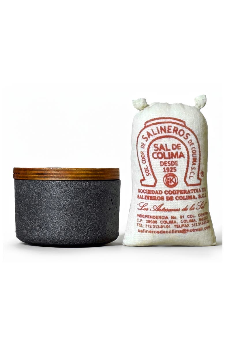 Mexican Colima Salt and Cellar, Main, color, Grey