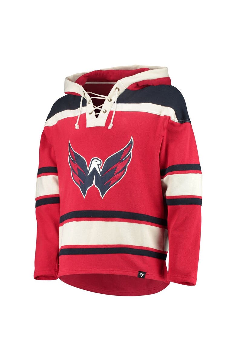 '47 Men's '47 Red Washington Capitals Superior Lacer Pullover Hoodie, Alternate, color,