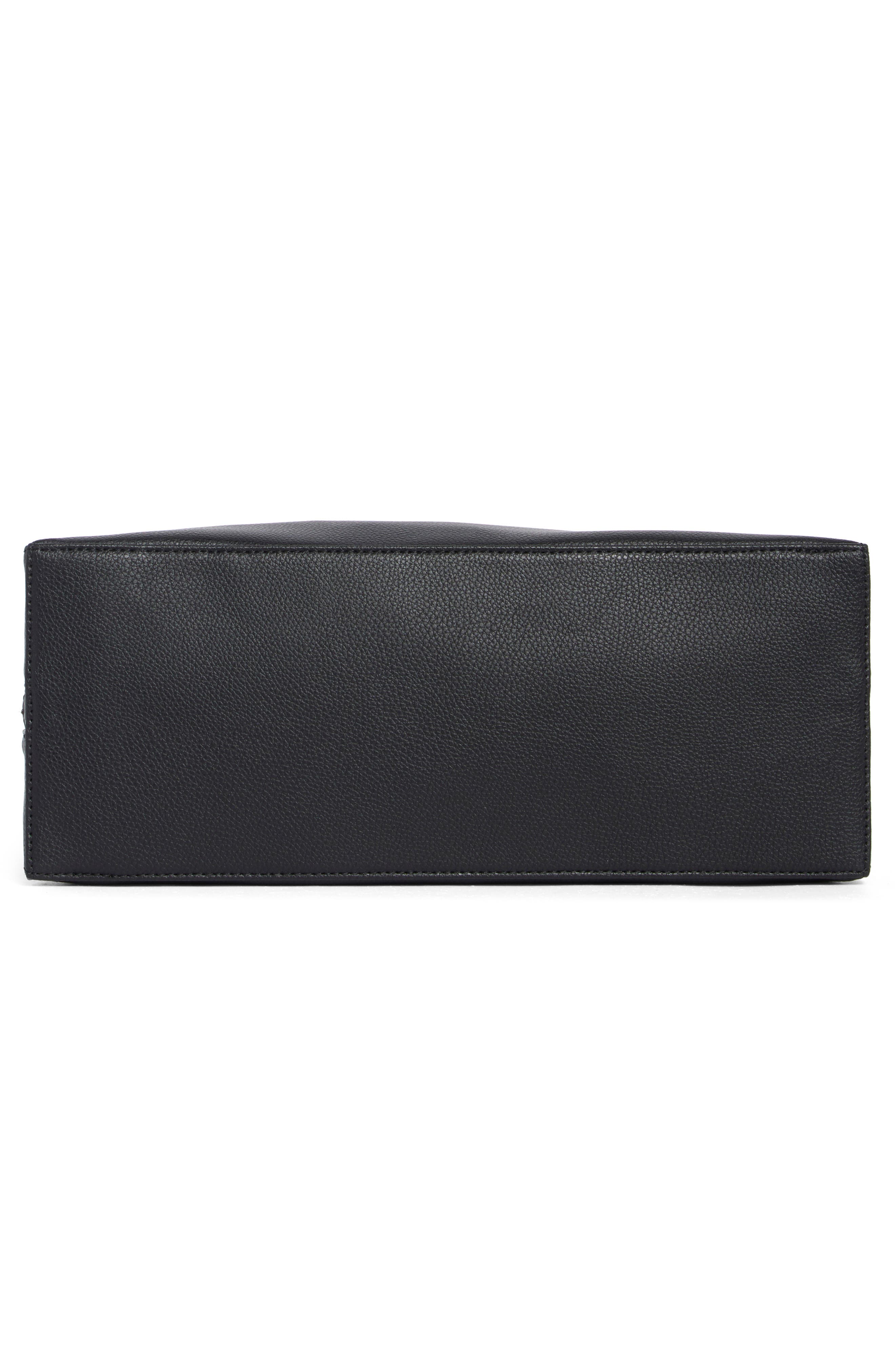 Baggu Recycled Leather Bowler Bag, Alternate, color, Black
