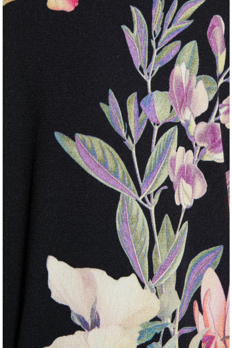 Print Maternity Tank Dress & Duster Cardigan, Alternate, color, BLACK FLORAL PRINT