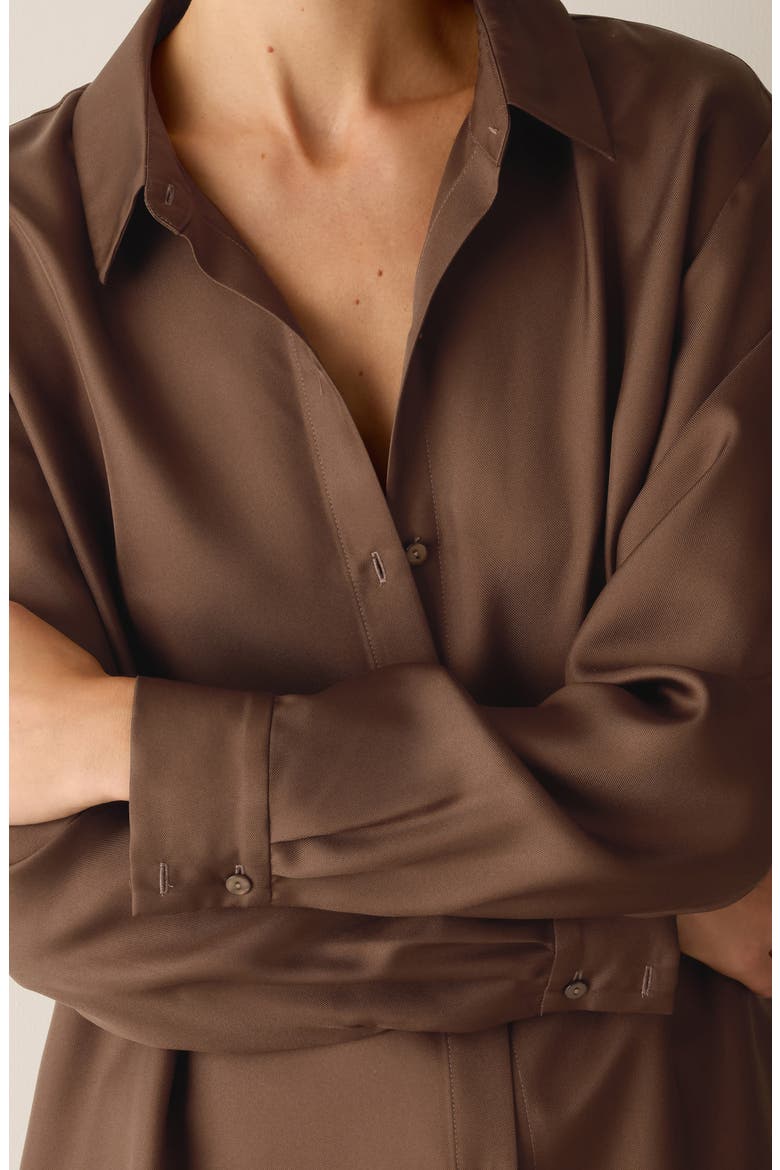 Silk Long Shirt, Alternate, color, HAZELWOOD