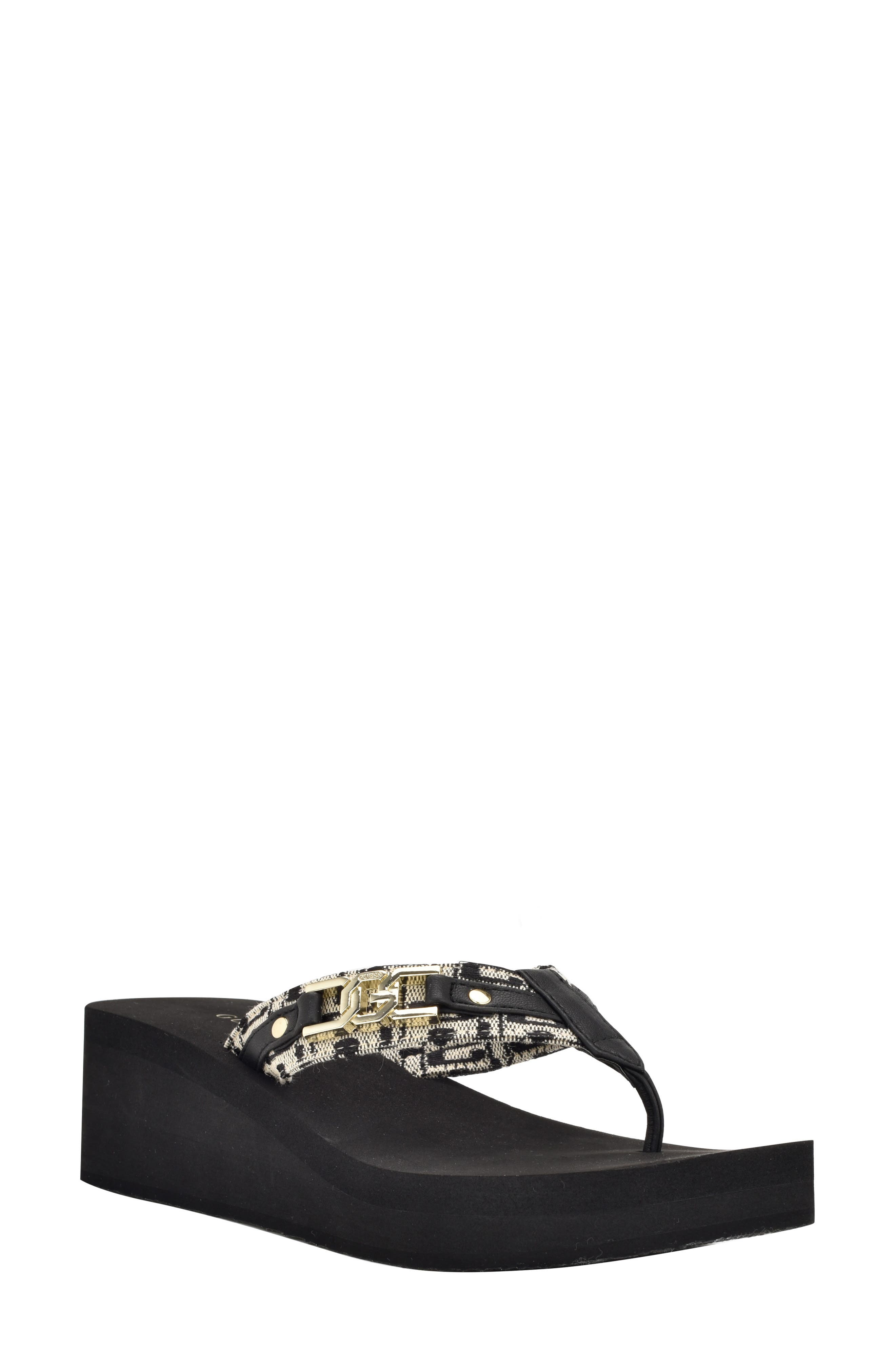 GUESS Ediva Platform Wedge Flip Flop, Main, color, 