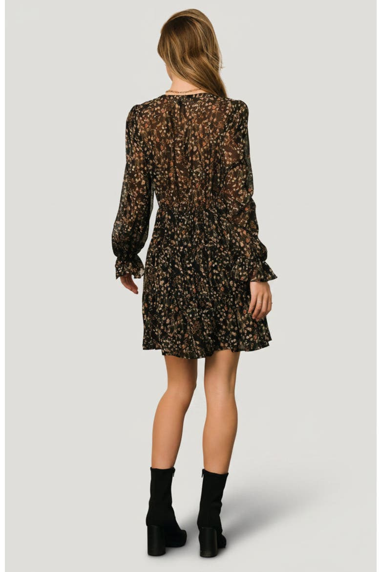 Huxley Tiered Short Dress, Alternate, color, Black Multi Floral