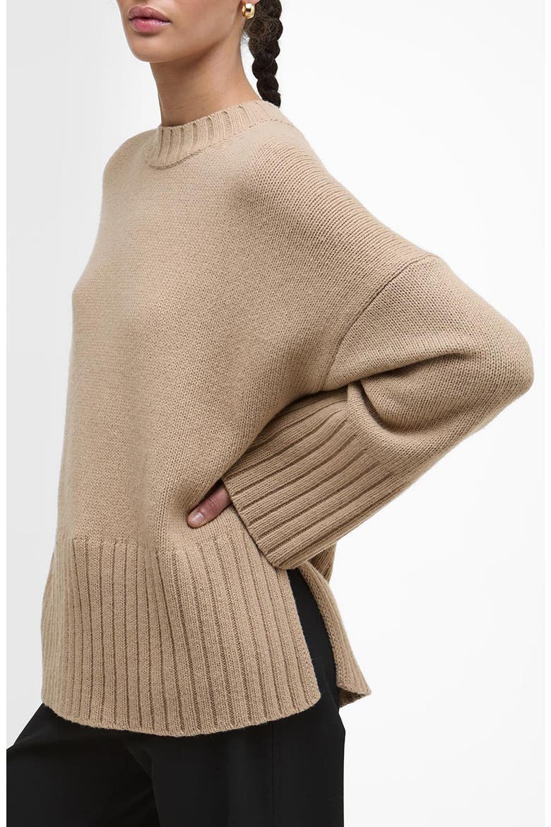 Sophia Cotton & Wool Blend Tunic Sweater, Alternate, color, PALE CAMEL