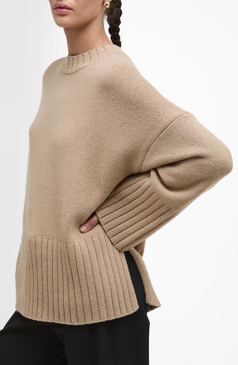Barbour Sophia Cotton & Wool Blend Tunic Sweater, Alternate, color, Pale Camel