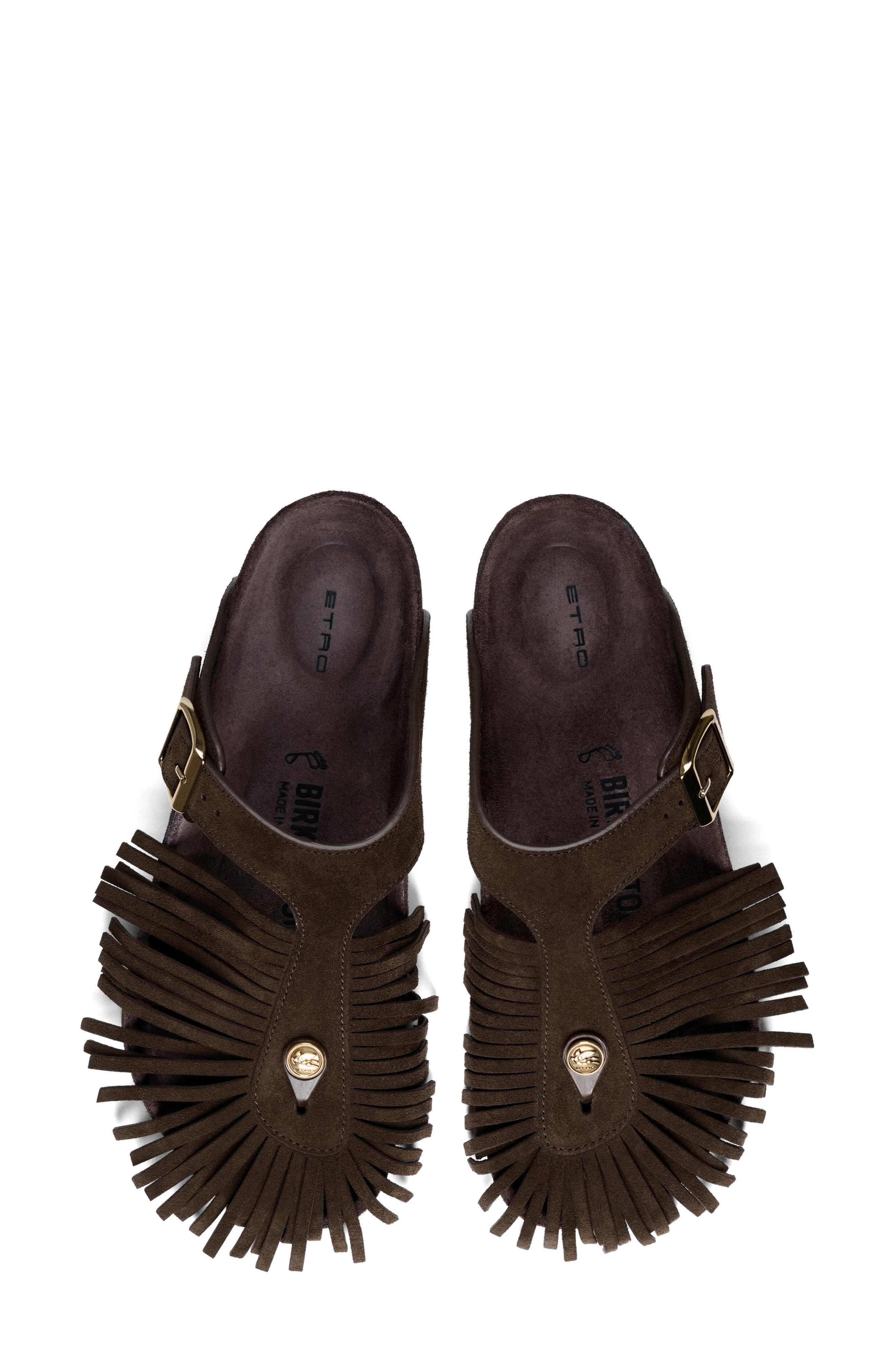 x Birkenstock Gizeh Fringe Sandal, Alternate, color, M1512 DARK BROWN