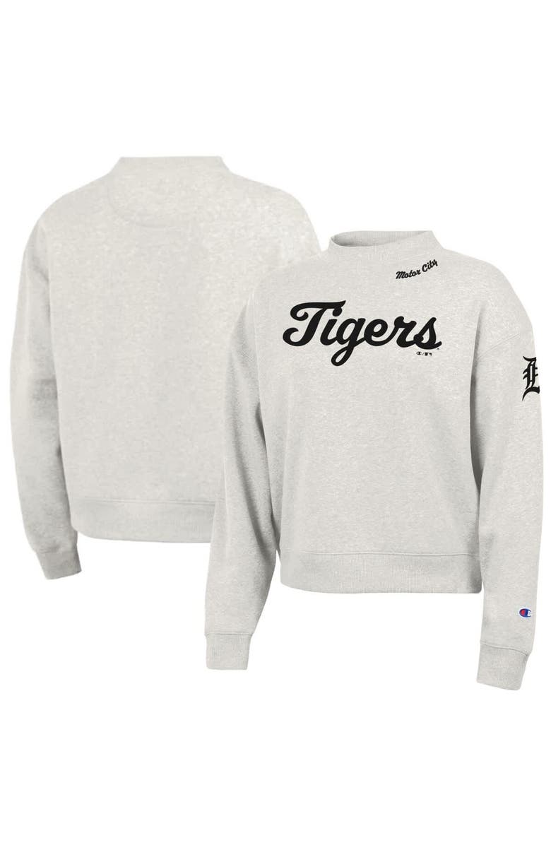 Champion Women's Champion Stone Detroit Tigers Triumph Tri-Blend Sweatshirt, Main, color, Stone