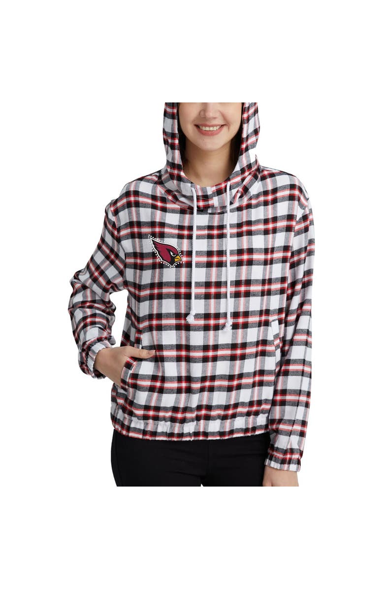 CONCEPTS SPORT Women's Concepts Sport Black/Red Arizona Cardinals Sienna Flannel Long Sleeve Hoodie Top, Alternate, color, 