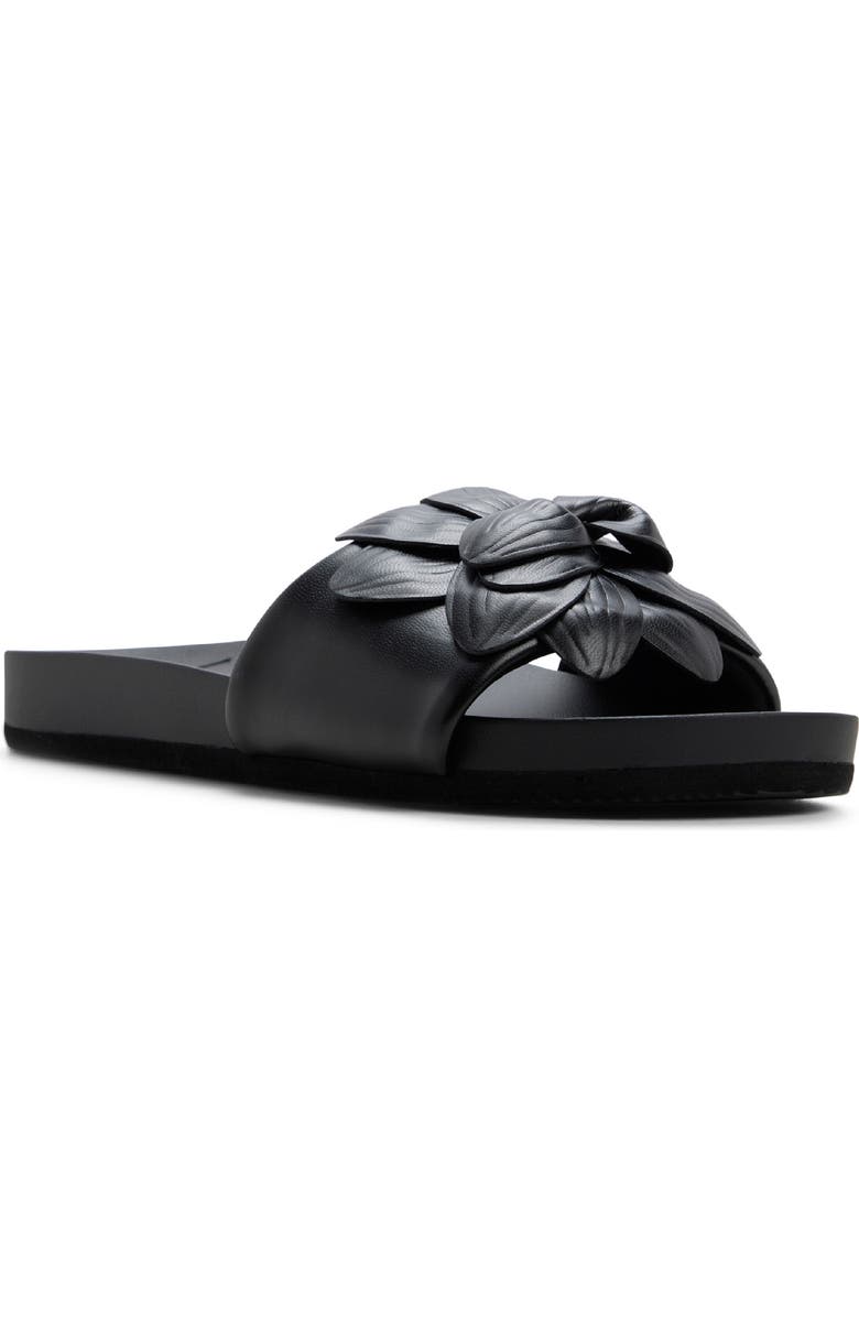 Roxy Flower Girl Slide Sandal, Main, color, Black