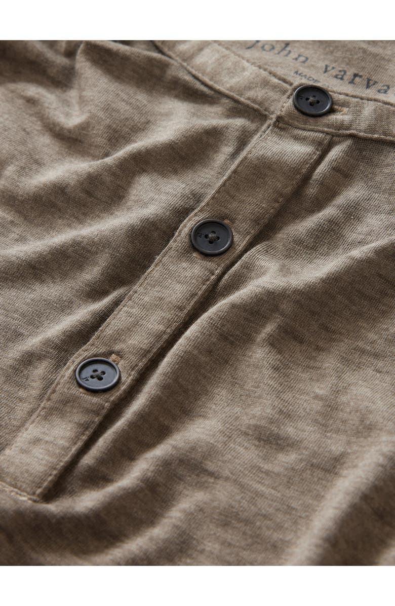 John Varvatos Duke Short Sleeve Slub Henley, Alternate, color, Spruce