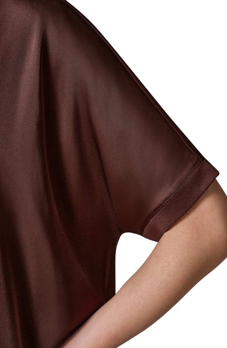 Donna Karan New York Satin Short Sleeve Top, Alternate, color, Canyon