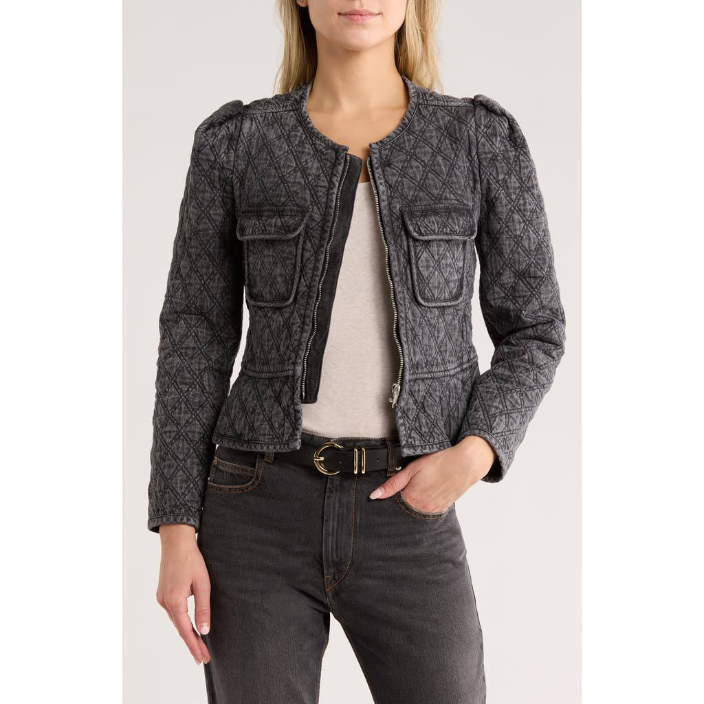 Isabel Marant Étoile Grey Deliona Quilted Cotton Jacket In Gray