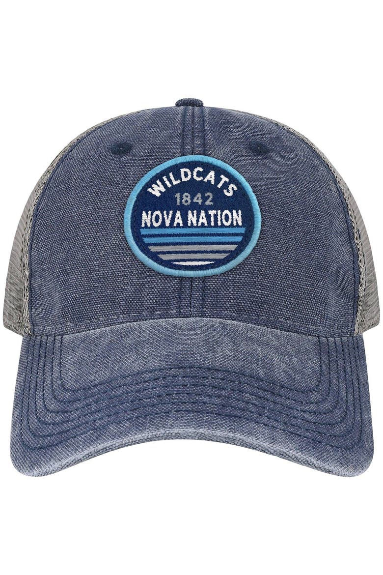 Men's Navy Villanova Wildcats Sunset Dashboard Trucker Snapback Hat, Alternate, color, Navy