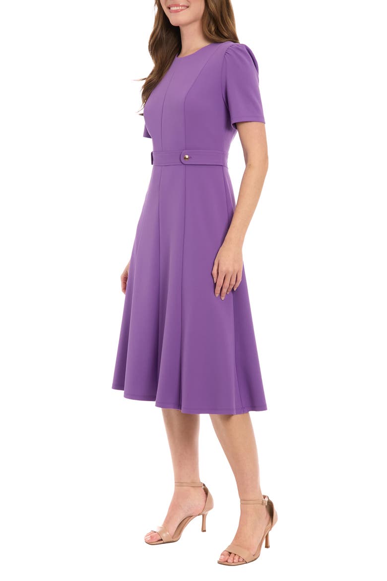 Side Tab Fit & Flare Dress, Alternate, color, DEEP LAVENDER