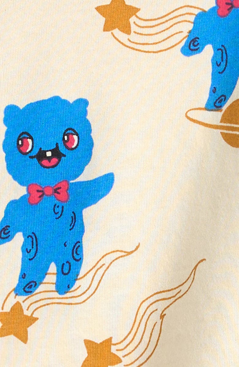 Mini Rodini Aliens Print Organic Cotton T-Shirt & Pants Set, Alternate, color, Off-White