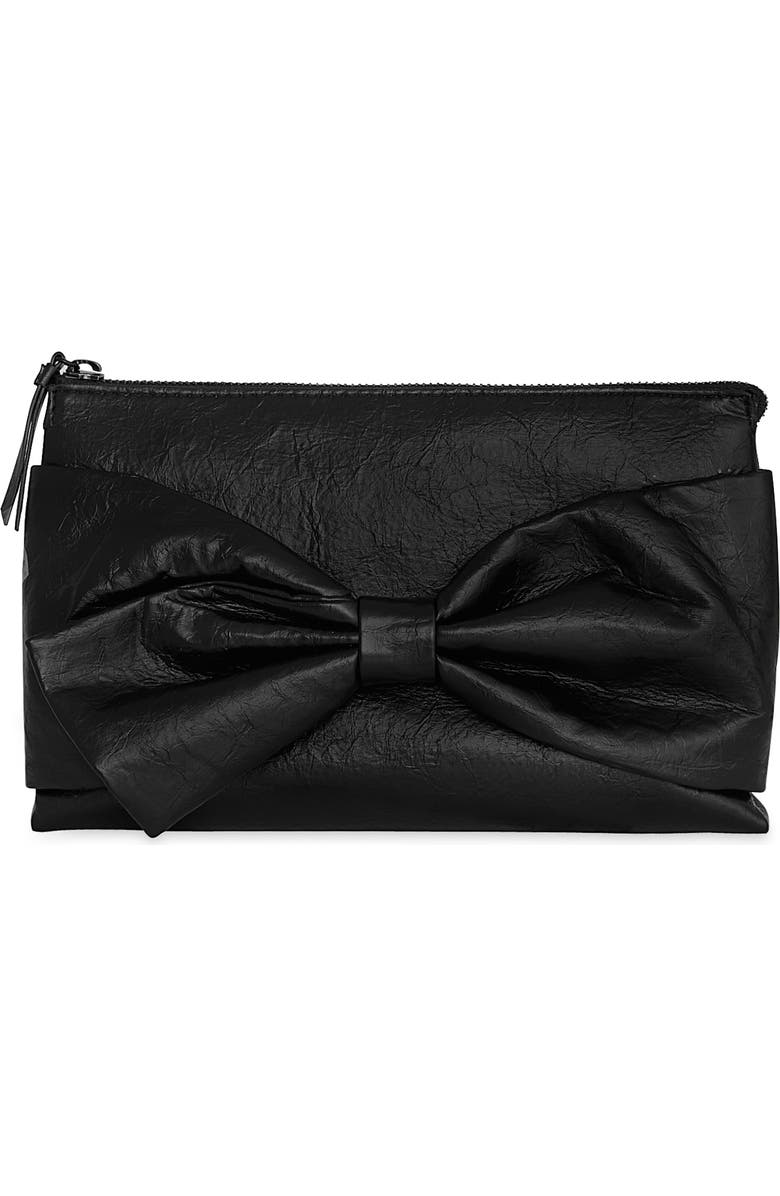 Rebecca Minkoff Bow Clutch, Main, color, Black