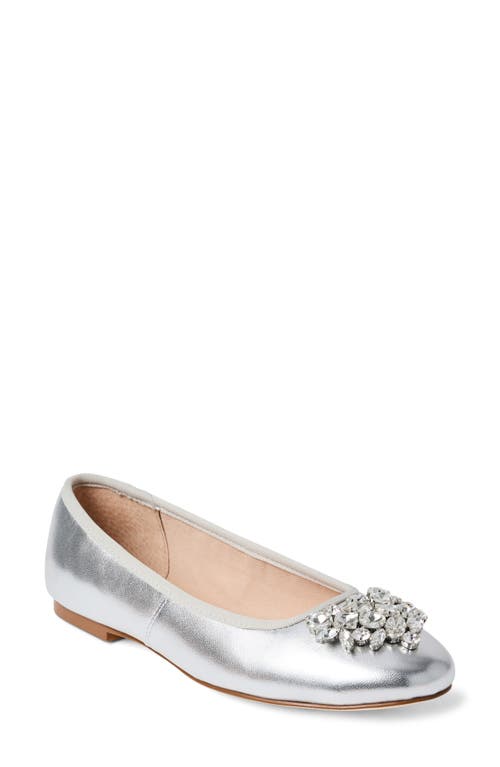 Jack Rogers Ellina Embellished Ballet Flat In Silver