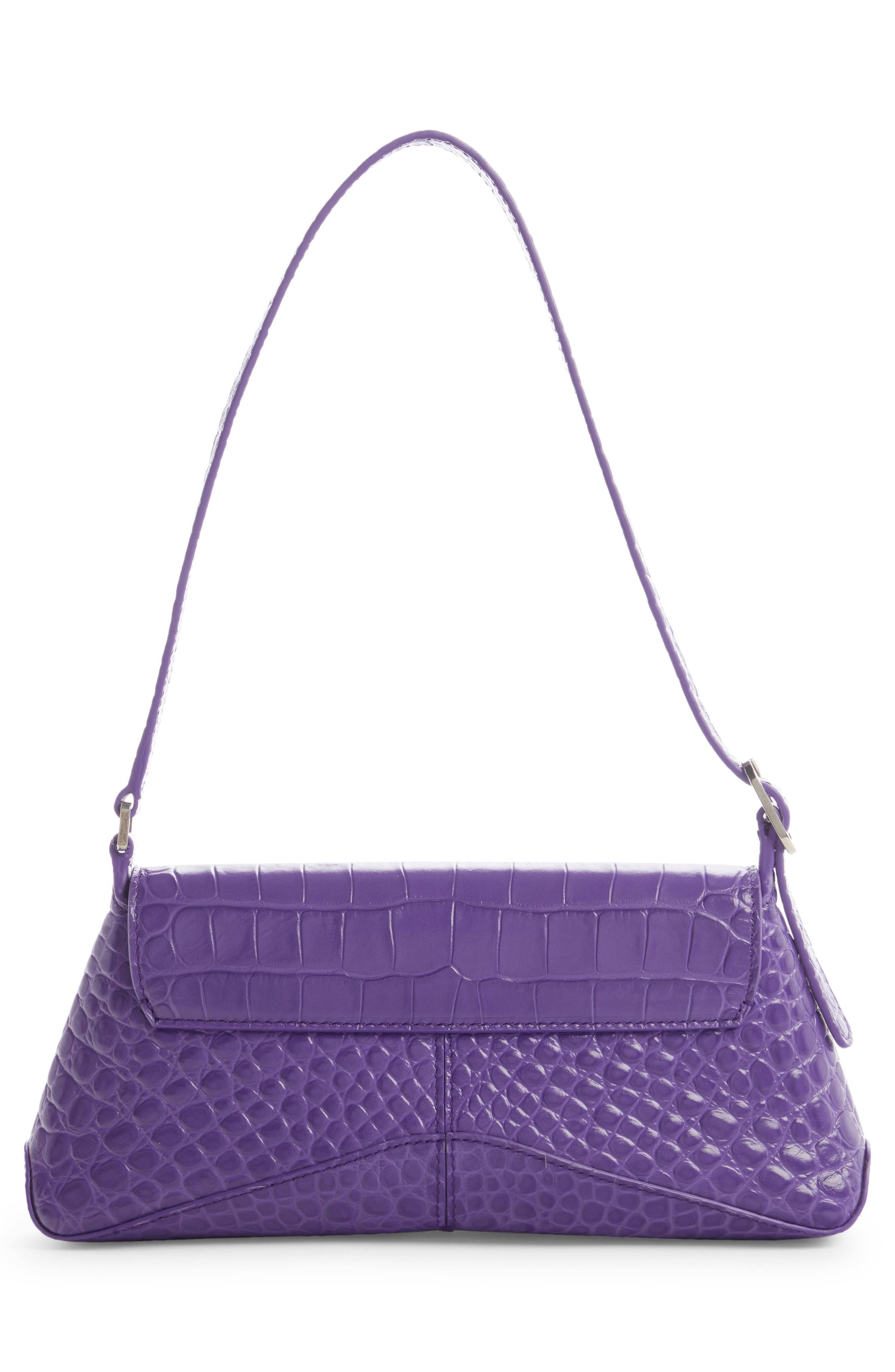 Balenciaga Small XX Street Croc Embossed Leather Shoulder Bag, Alternate, color, 