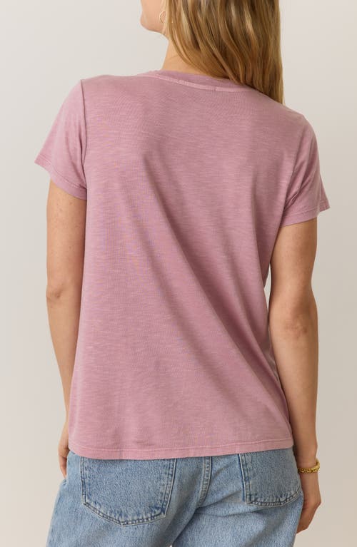 Marine Layer Striped Swing Crewneck Tee In Faded Rose