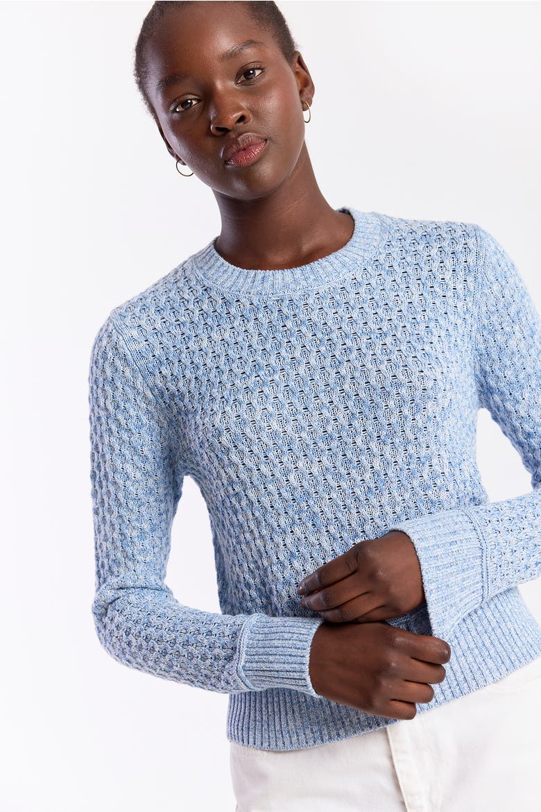 Cable Twist Yarn Sweater, Alternate, color, Skyline