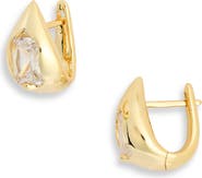 NORDSTROM RACK Demi Fine Cubic Zirconia Teardrop Huggie Hoop Earrings