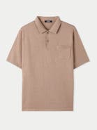 GOBI Mongolian Cashmere Men's Cotton Silk Cashmere Blend Polo Shirt