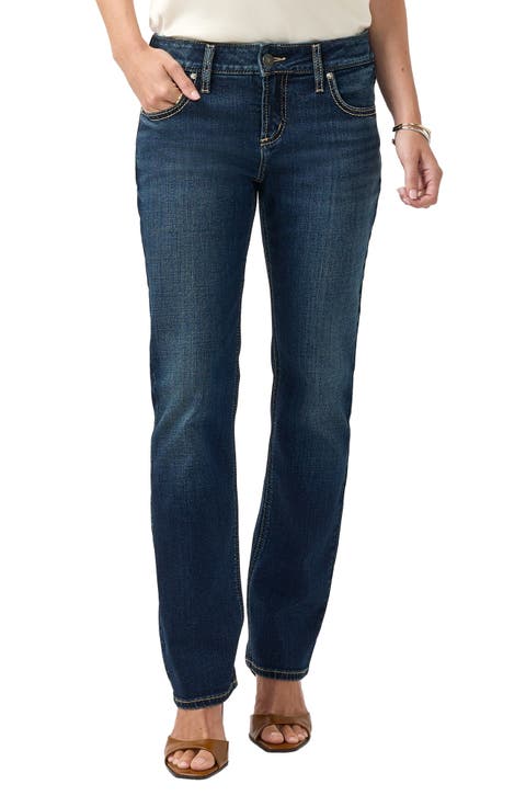 Elyse Curvy Mid Rise Straight Leg Petite Jeans