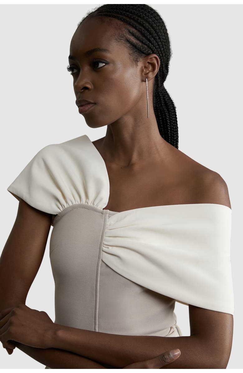 Karen Millen Figure Form Asymmetric Knit Top, Alternate, color, Neutral