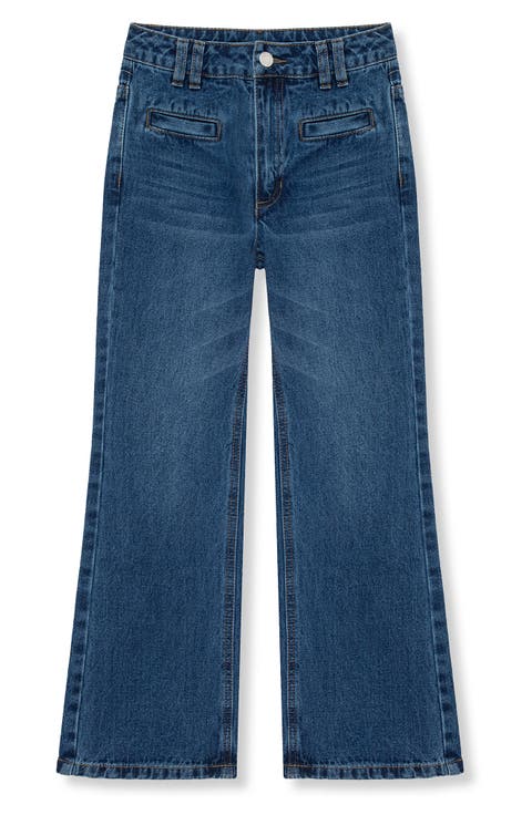 Kids' Welt Pocket Mid Rise Wide Leg Jeans (Big Kid)