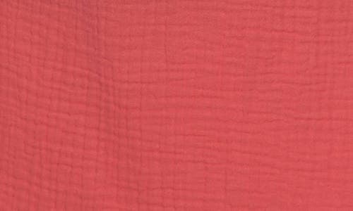 Dkny Jeans Gauze Henley Shirt In Coral Crush