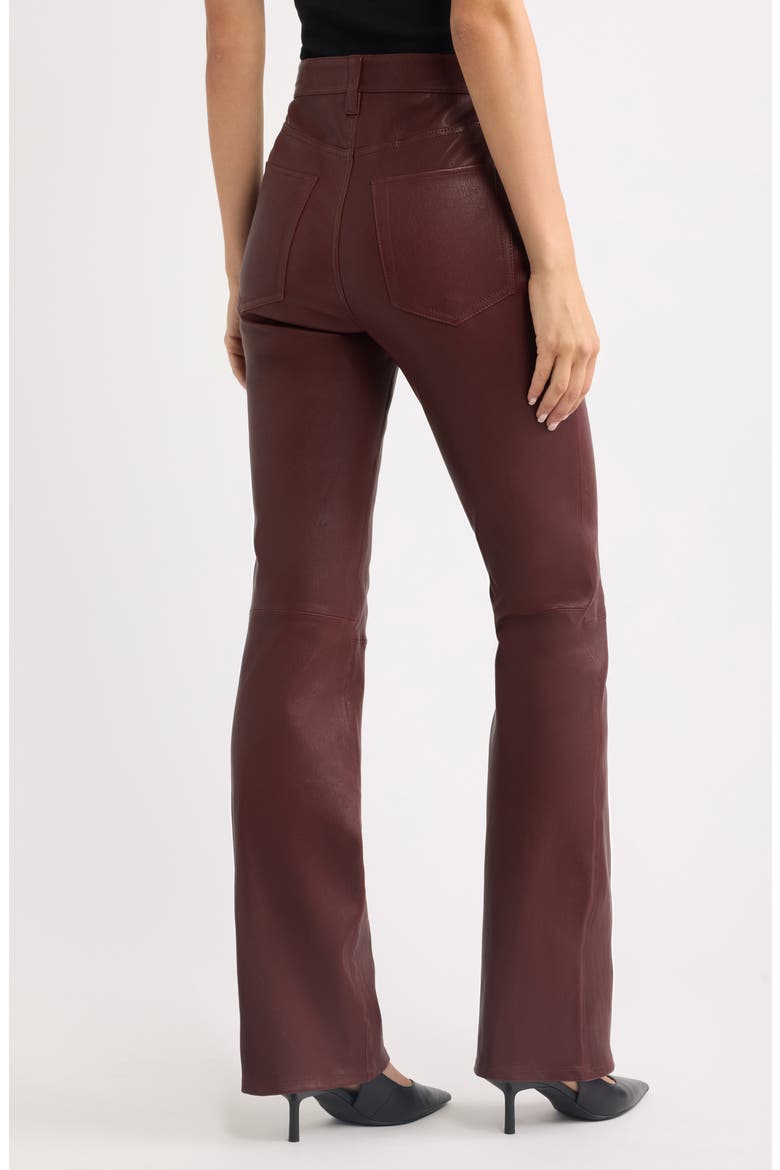 The Leather Reboot High Waist Bootcut Leather Pants, Alternate, color, CURRANT