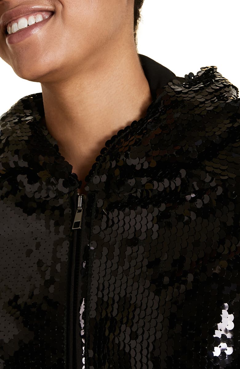 Marina Rinaldi Obelo Sequin Hoodie, Alternate, color, 