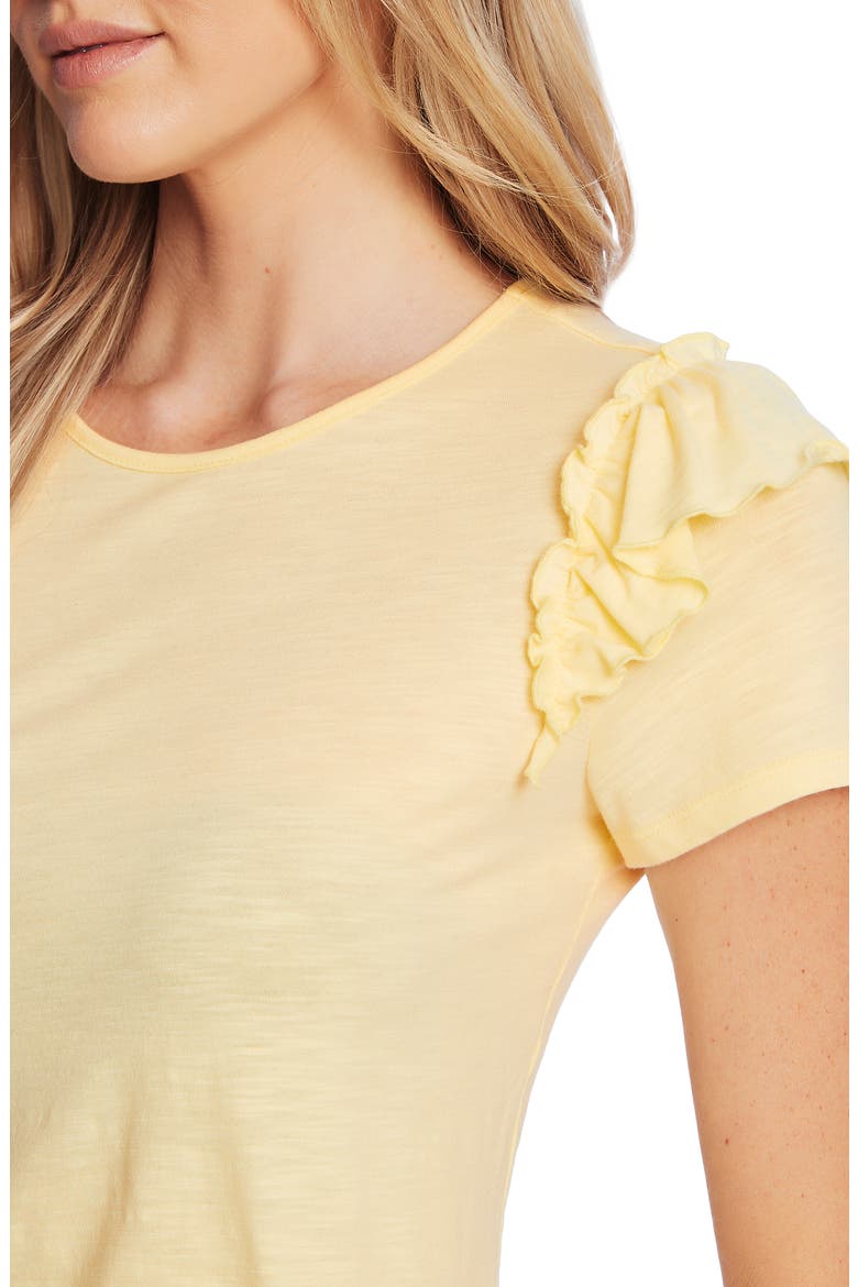 Double Ruffle Slub Jersey Tee, Alternate, color, LEMONADE