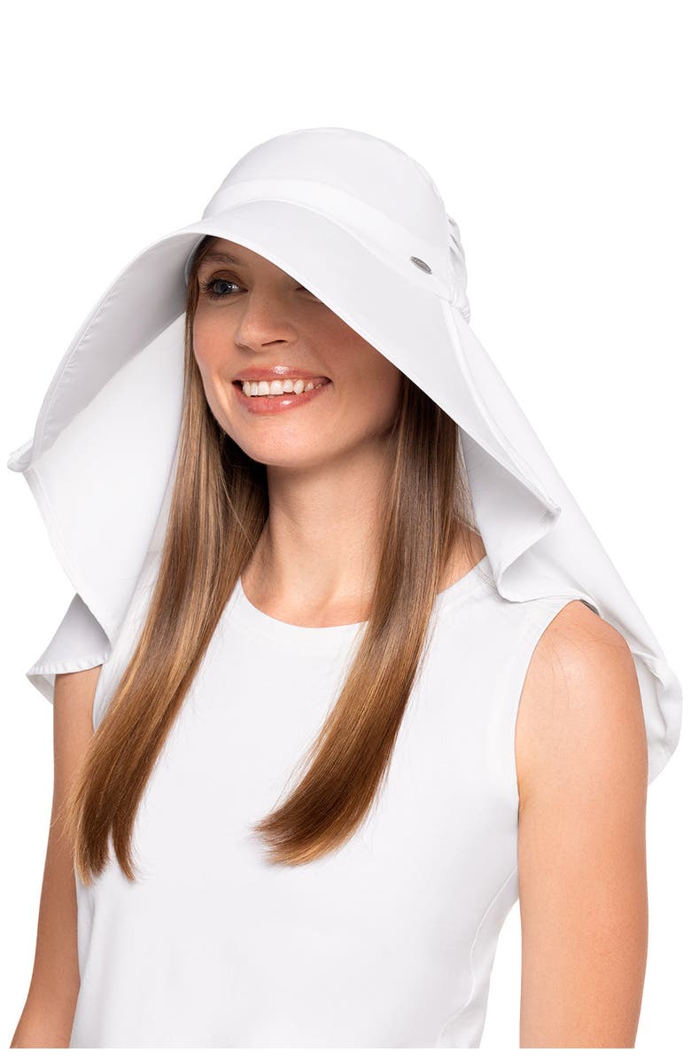 Coolibar Women's Full Coverage Hat, UPF 50+ Sun Protection, Anastasia Elegant, Alternate, color, White