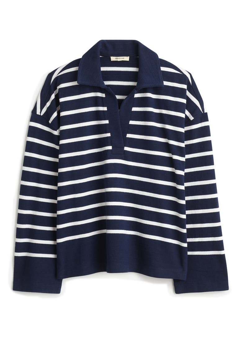 Stripe Long Sleeve Rugby Shirt, Alternate, color, TRUE MIDNIGHT