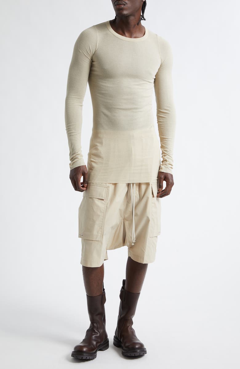 Rick Owens Temple Pods Drawstring Cargo Shorts, Alternate, color, Sand