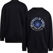 adidas Women's adidas Black Kansas Jayhawks Oversized Crewneck Pullover
