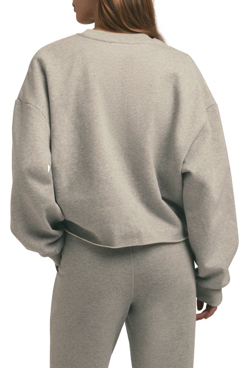Cropped Collegiate Sweatshirt, Alternate, color, HEATHER GREY/NAVY