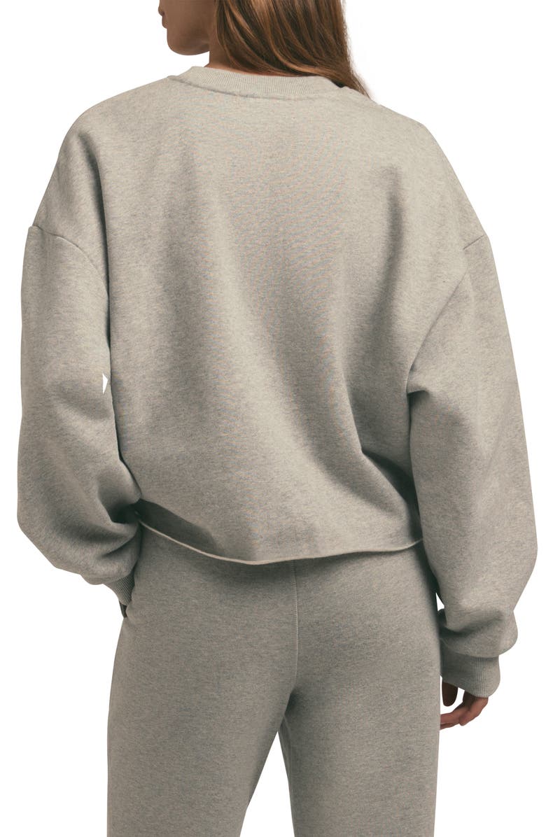 Favorite Daughter Cropped Collegiate Sweatshirt, Alternate, color, Heather Grey W/ Navy