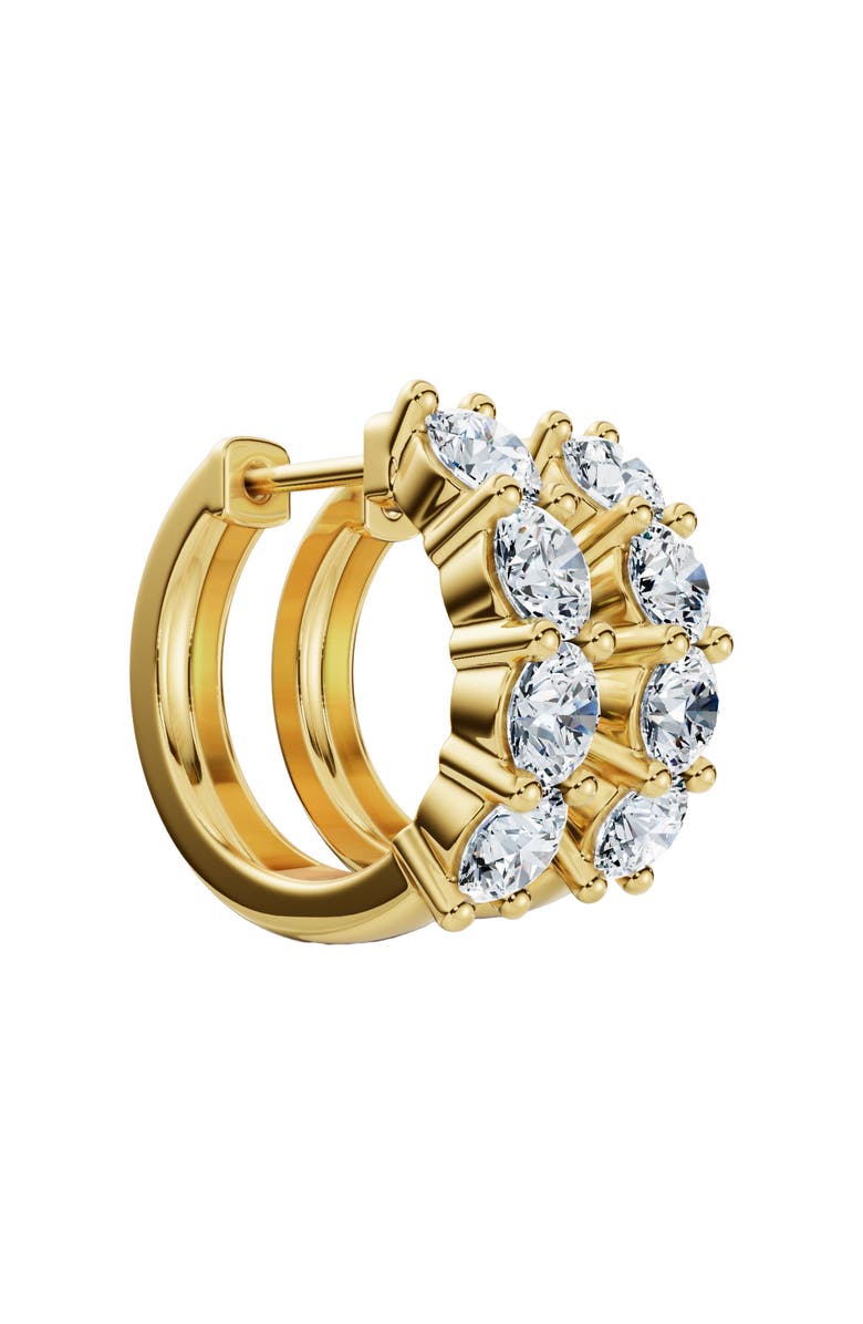 Bliss Diamond 2Ct Diamond Hoops Small 14k or Gold Lab Grown 5/8" Tall, Main, color, 14K Yellow Gold