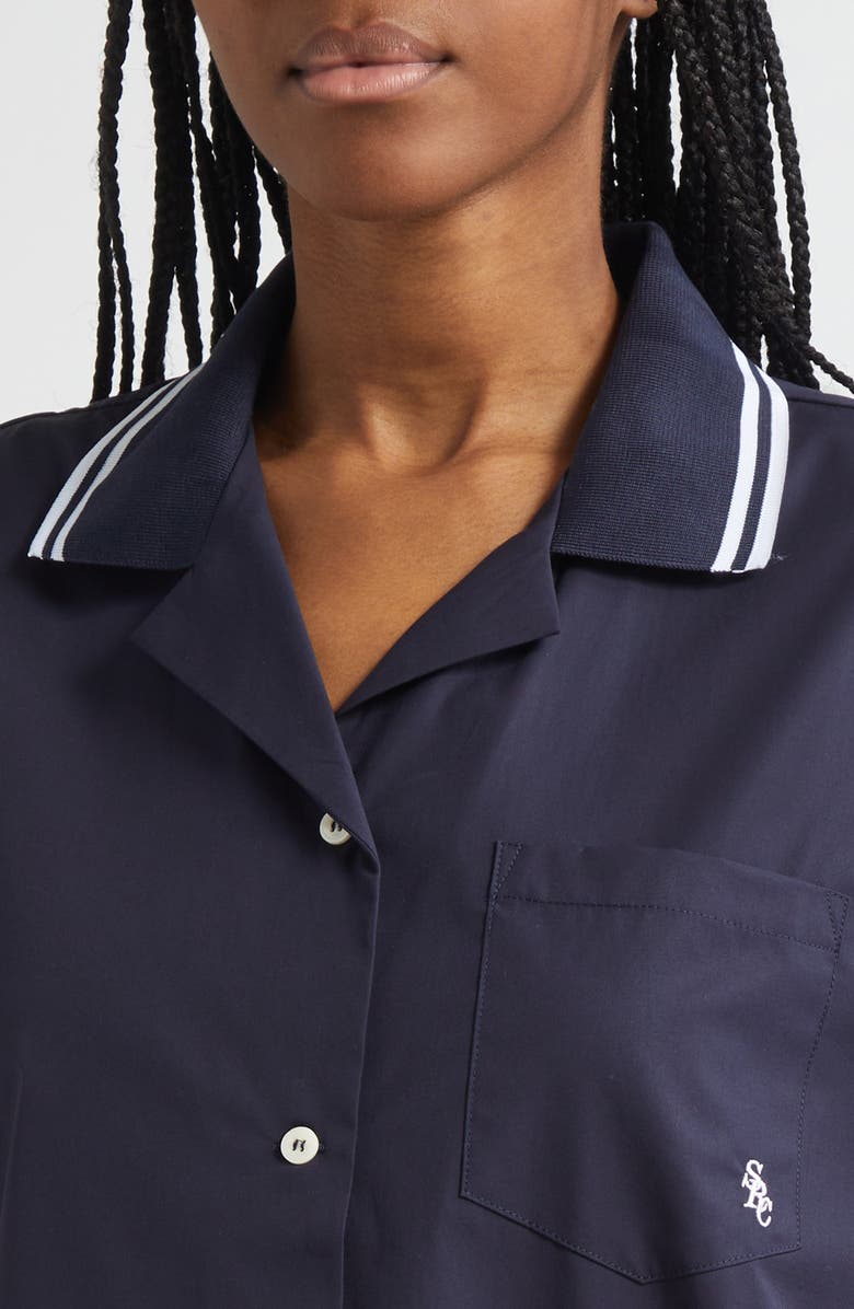 Sporty & Rich SRC Sailor Button-Up Shirt, Alternate, color, Dark Navy