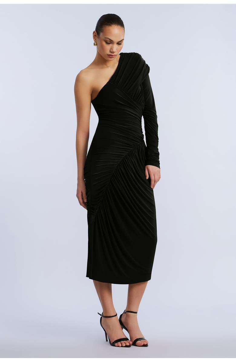 BCBGMAXAZRIA Jersey Midi Dress, Alternate, color, Black
