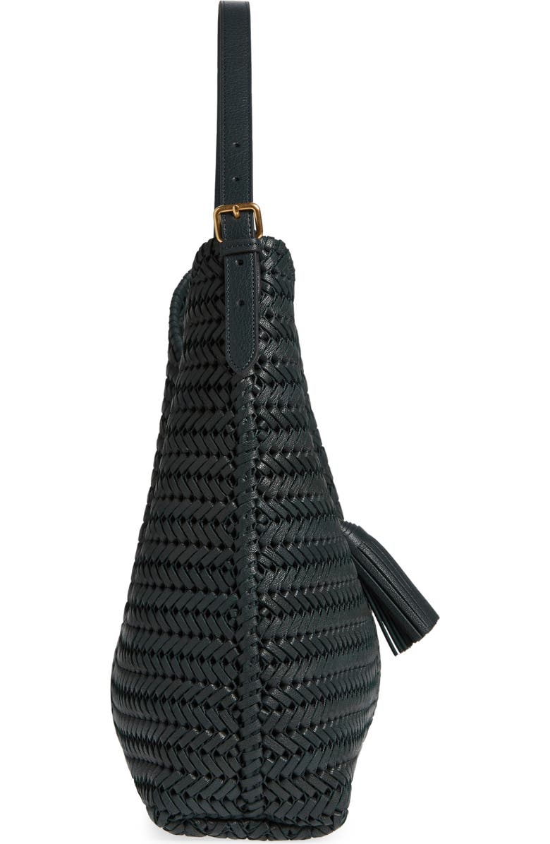 Anya Hindmarch Neeson Tassel Woven Leather Hobo Bag, Alternate, color,